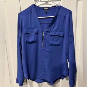 Express Blue Long Sleeve Top